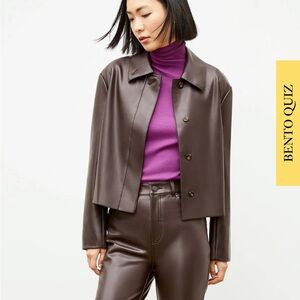 MM LaFleur Vegan Leather Brown Jacket